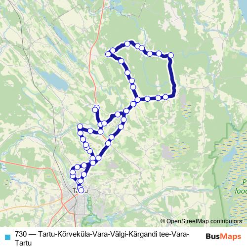 730 bus Line Map