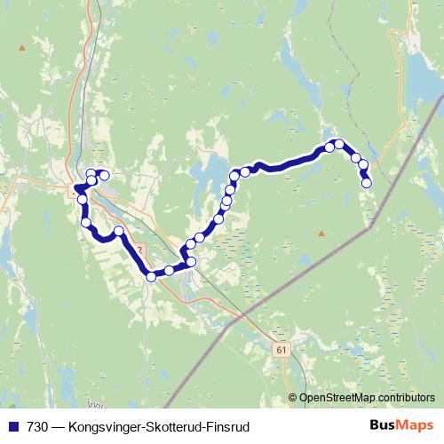 730 bus Line Map
