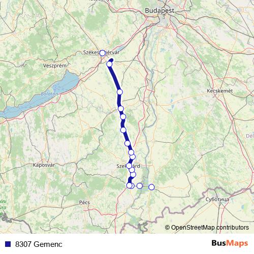 8307 Gemenc rail Line Map