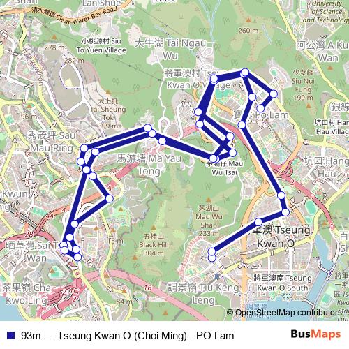 93m bus Line Map