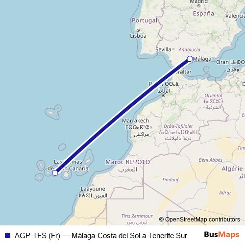 AGP-TFS (Fr) air Line Map