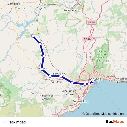 Proximdad rail Line Map