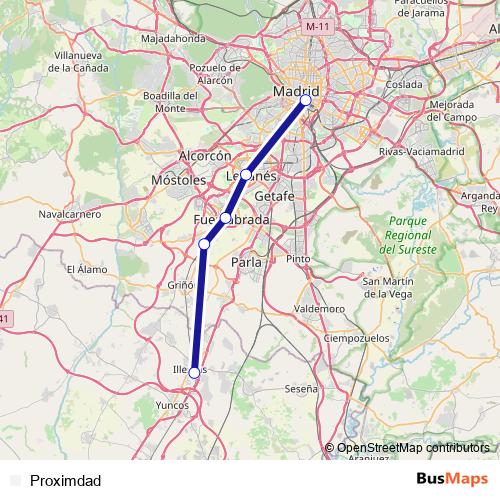 Proximdad rail Line Map