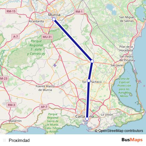 Proximdad rail Line Map