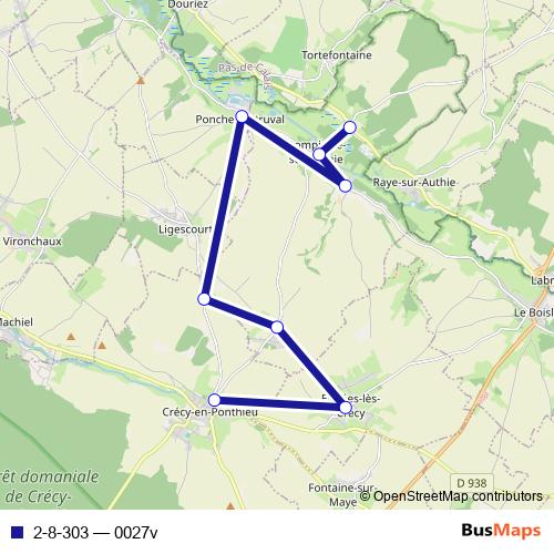 2-8-303 bus Line Map