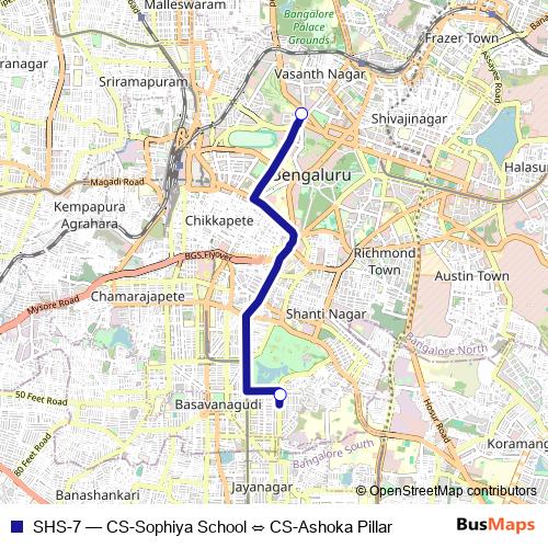 SHS-7 bus Line Map