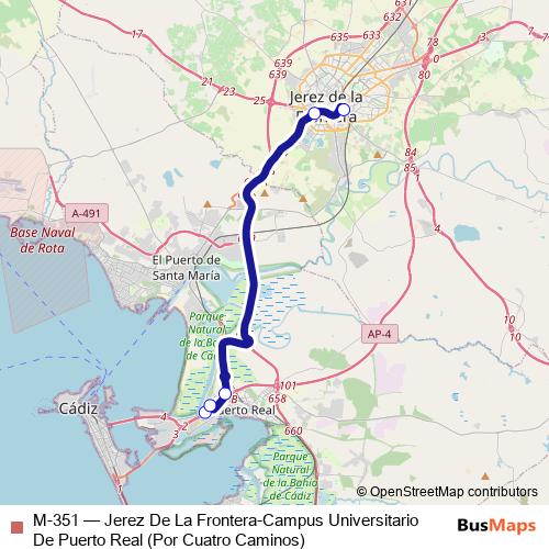 M-351 bus Line Map