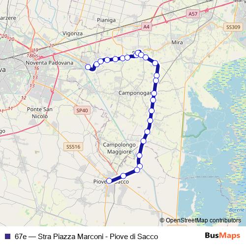 67e bus Line Map