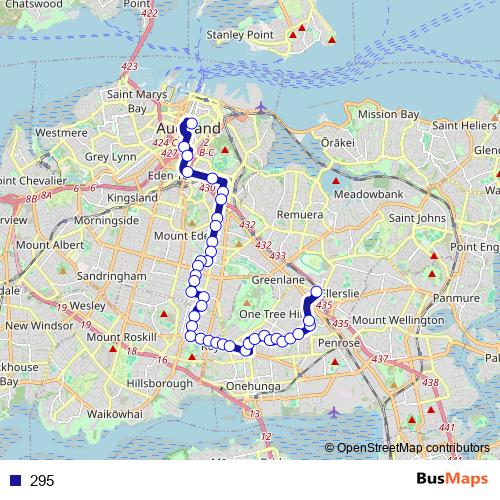 295 bus Line Map