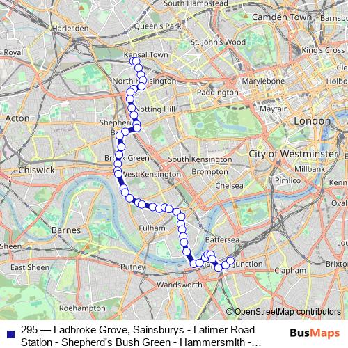 295 bus Line Map