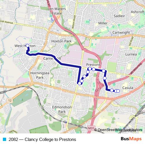 2082 bus Line Map