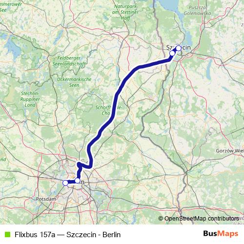 Flixbus 157a bus Line Map
