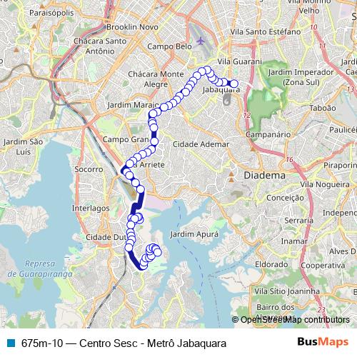 675m-10 bus Line Map