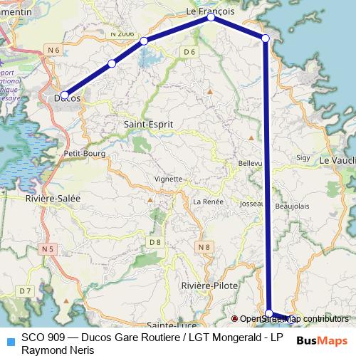 SCO 909 bus Line Map
