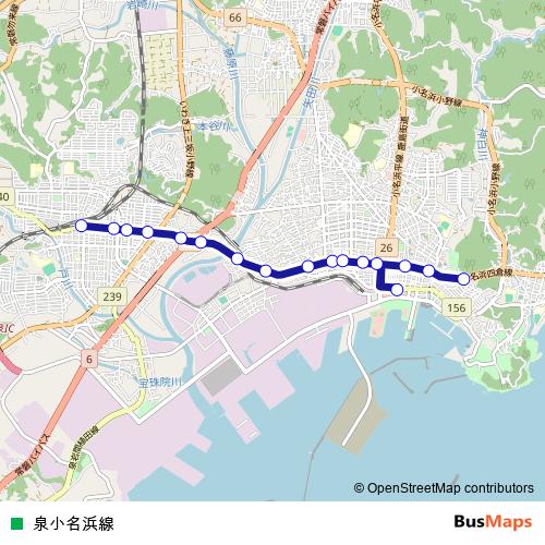 Izumi Onahama Line bus Line Map