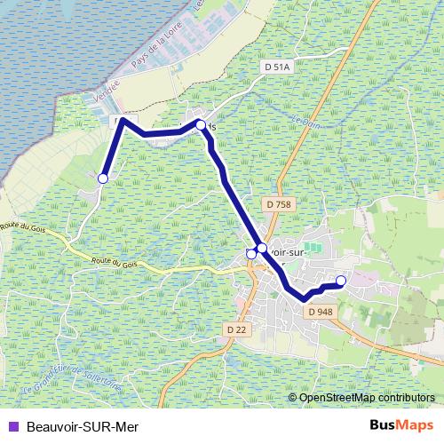 Beauvoir-SUR-Mer bus Line Map