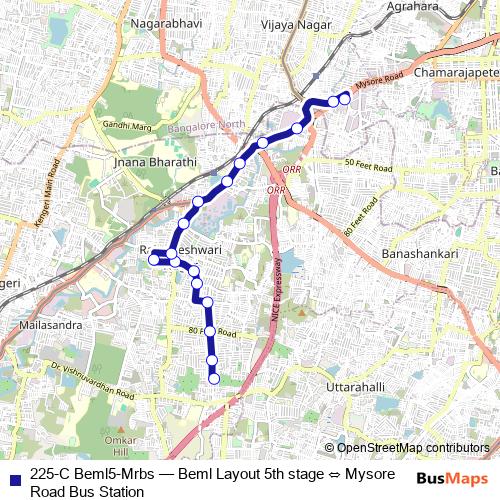 225-C Beml5-Mrbs bus Line Map