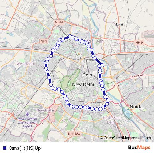 0tms(+)(NS)Up bus Line Map