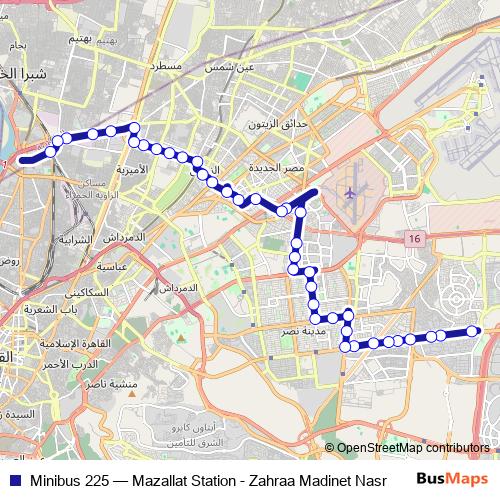 Minibus 225 bus Line Map