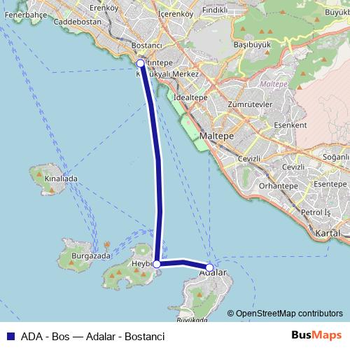ADA - Bos ferry Line Map