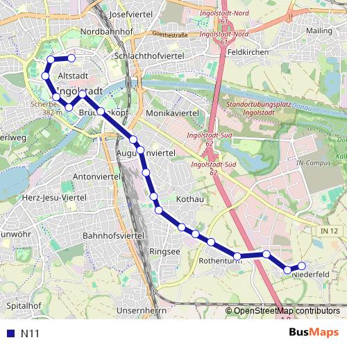 N11 bus Line Map