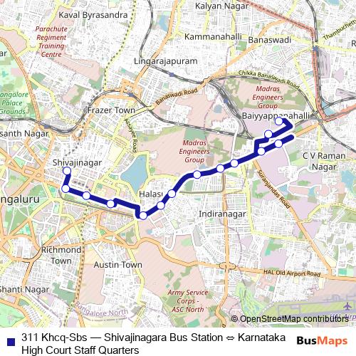 311 Khcq-Sbs bus Line Map