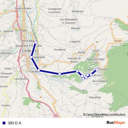 380 D A bus Line Map