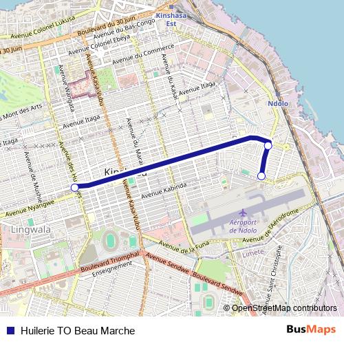 Huilerie TO Beau Marche bus Line Map
