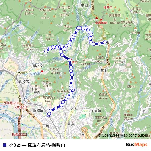 小8區 bus Line Map