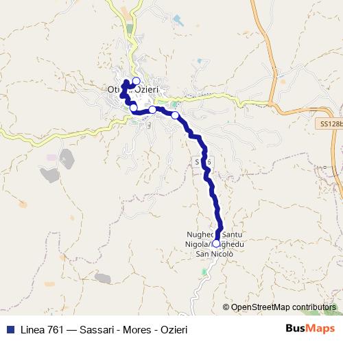 Linea 761 bus Line Map
