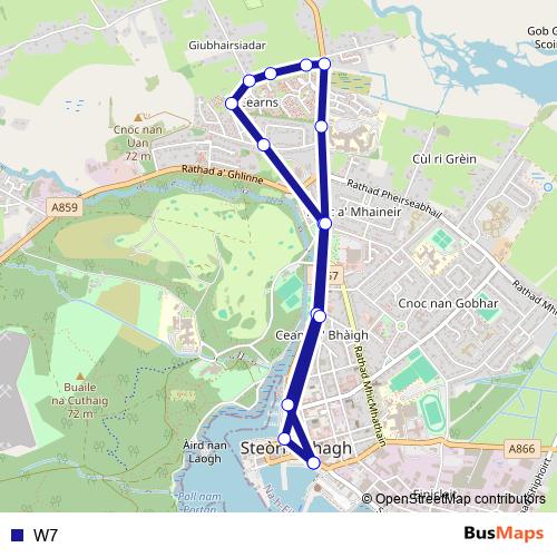 W7 bus Line Map