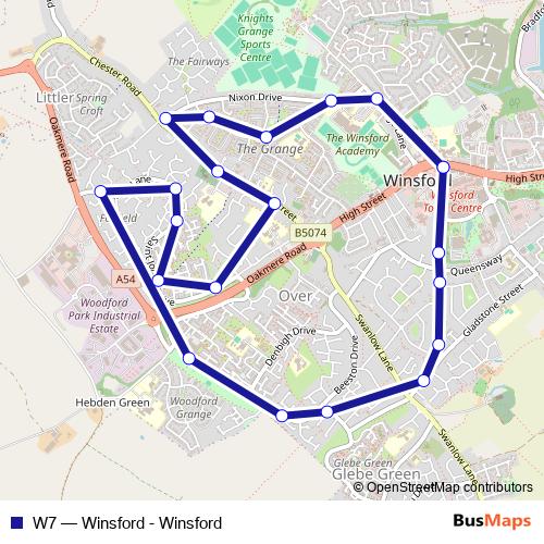 W7 bus Line Map