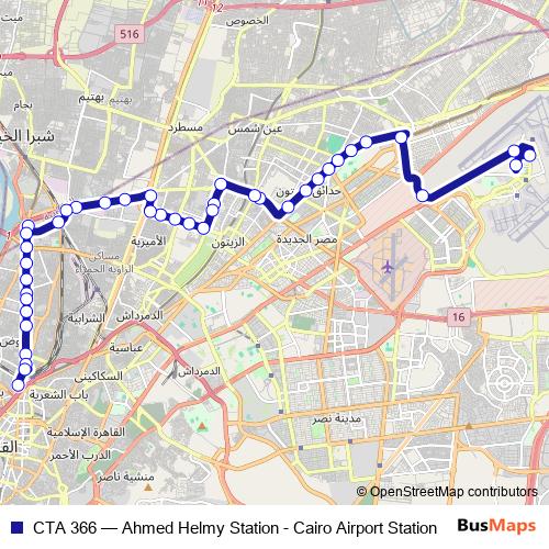 CTA 366 bus Line Map