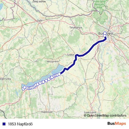 1853 Napfürdő rail Line Map
