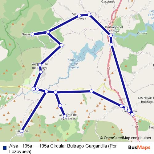 Alsa - 195a bus Line Map