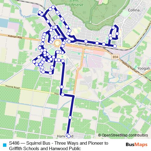 S486 bus Line Map