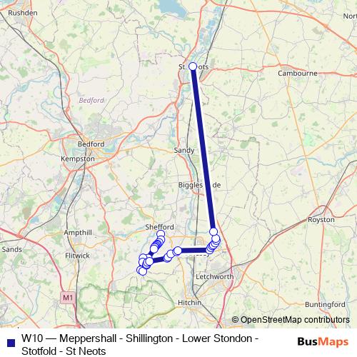 W10 bus Line Map