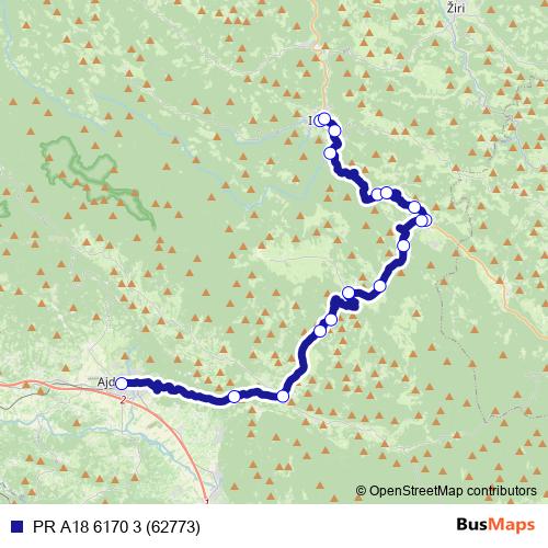 PR A18 6170 3 (62773) bus Line Map