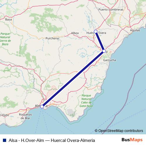 Alsa - H.Over-Alm bus Line Map