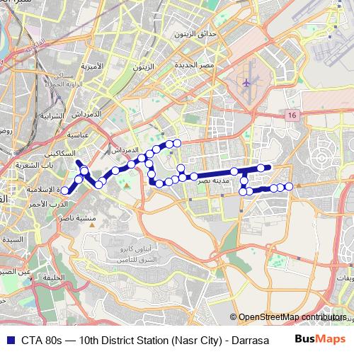 CTA 80s bus Line Map
