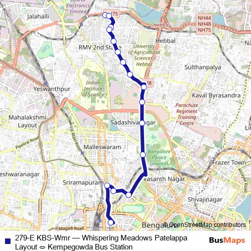 279-E KBS-Wmr bus Line Map