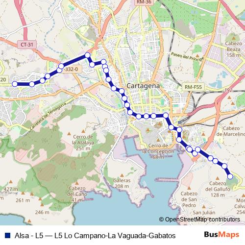 Alsa - L5 bus Line Map