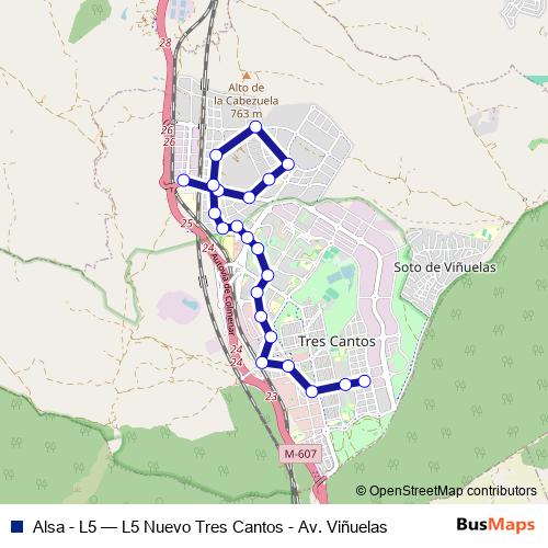 Alsa - L5 bus Line Map