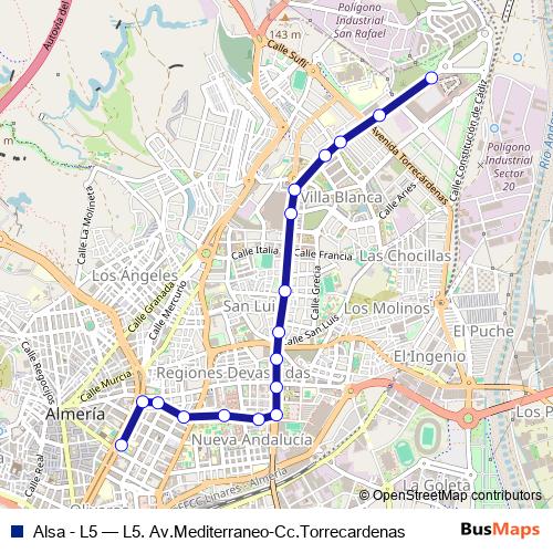 Alsa - L5 bus Line Map
