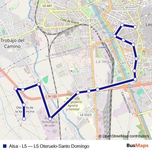 Alsa - L5 bus Line Map