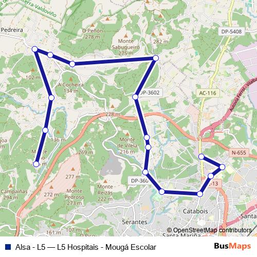 Alsa - L5 bus Line Map