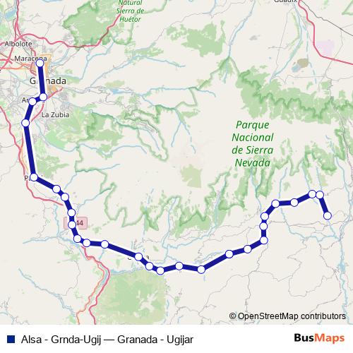 Alsa - Grnda-Ugij bus Line Map