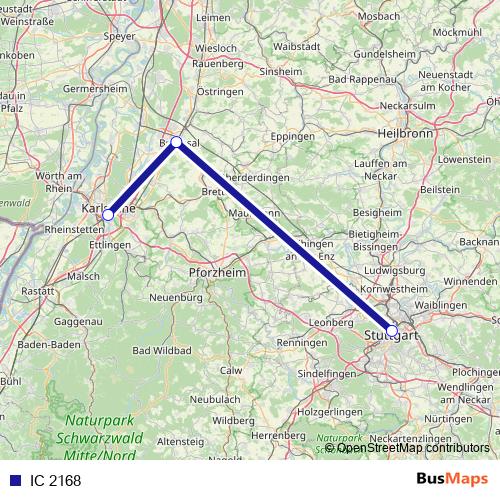 IC 2168 rail Line Map