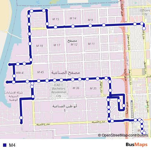 M4 bus Line Map