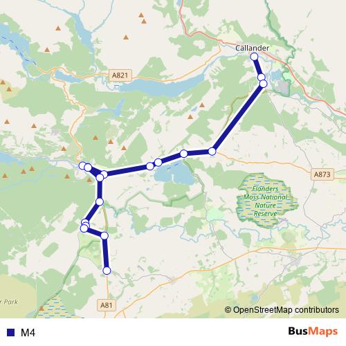 M4 bus Line Map